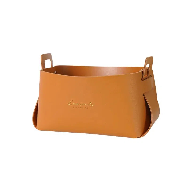 Cesta Organizadora Minimalista em Couro-Kasamô