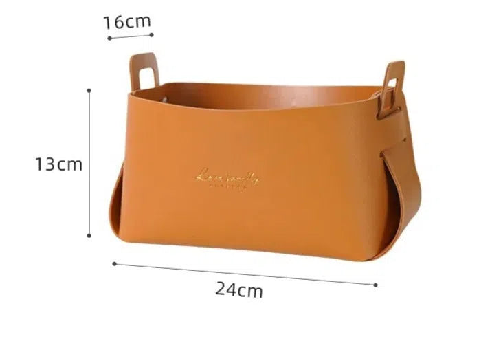 Cesta Organizadora Minimalista em Couro-Kasamô