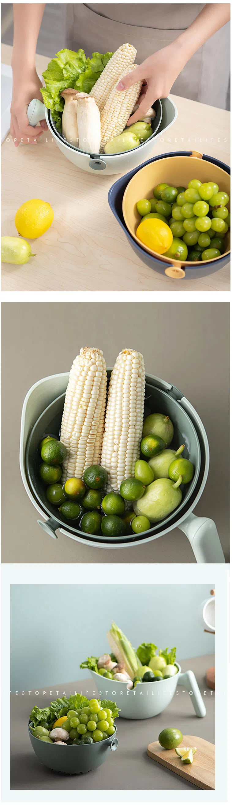 Cesto Escorredor 2 em 1-Kasamô