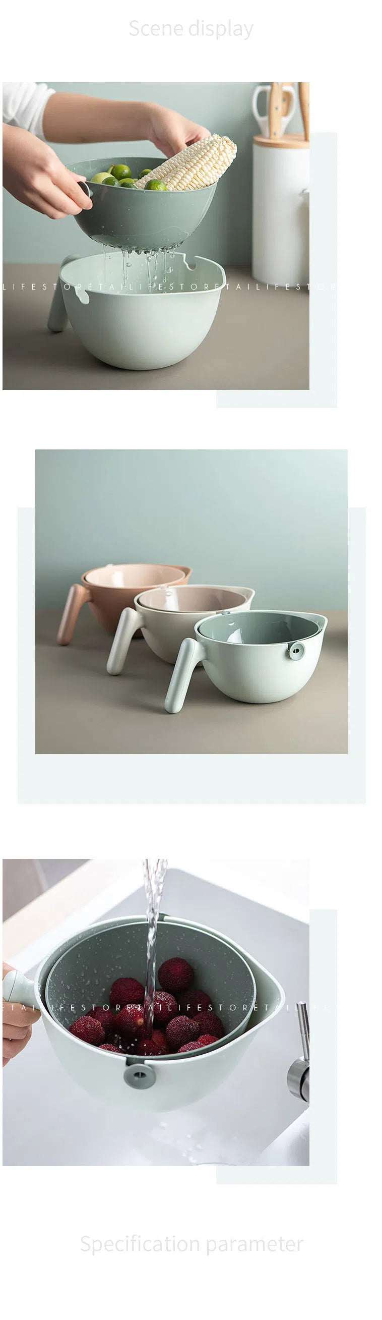 Cesto Escorredor 2 em 1-Kasamô