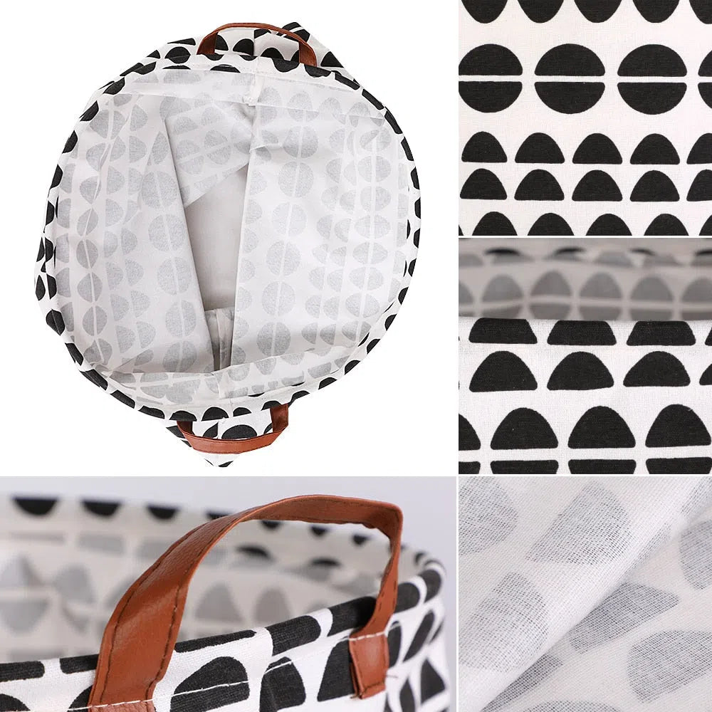 Cesto Organizador Dobrável com Alças em Couro-Kasamô