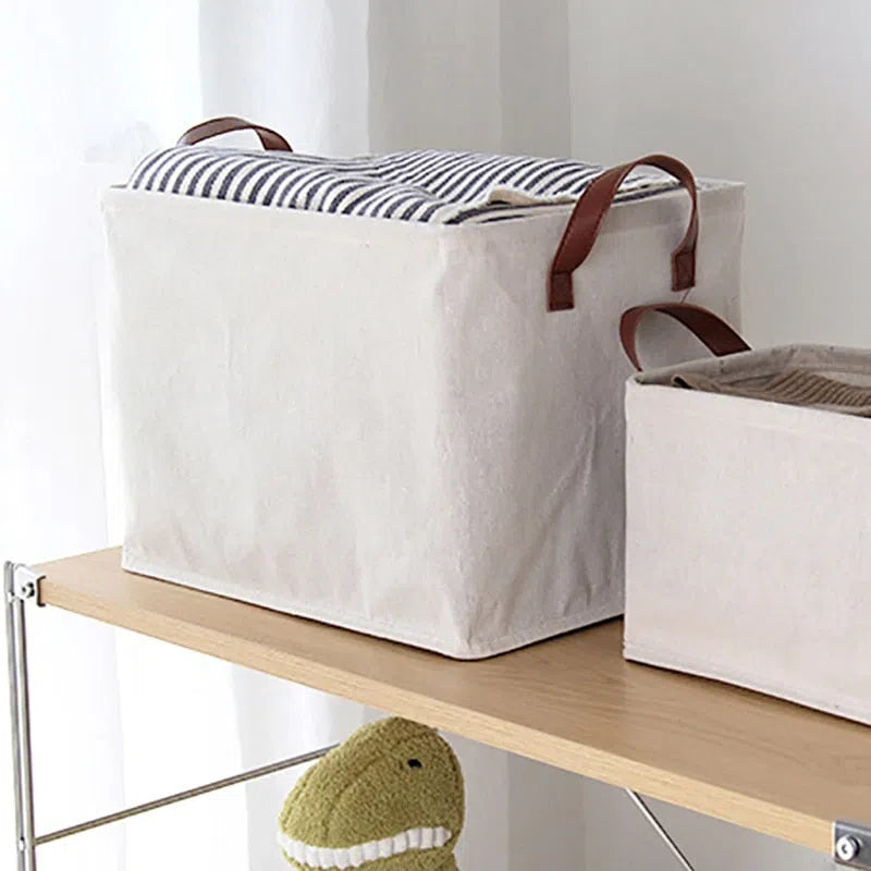 Cesto Organizador com Alças em Couro-Kasamô