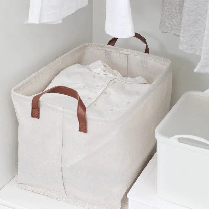 Cesto Organizador com Alças em Couro-Kasamô