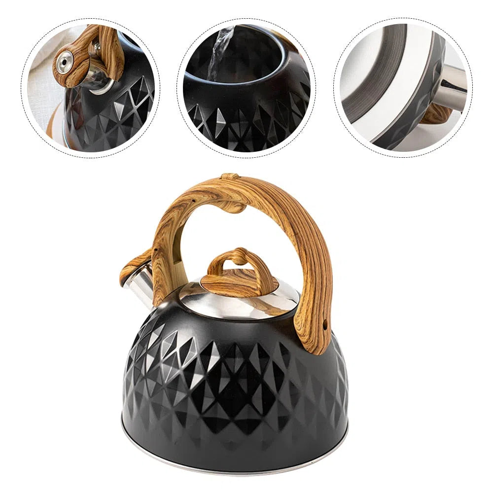 Chaleira em Aço Inox Geométrica Black - 3 Litros-Kasamô