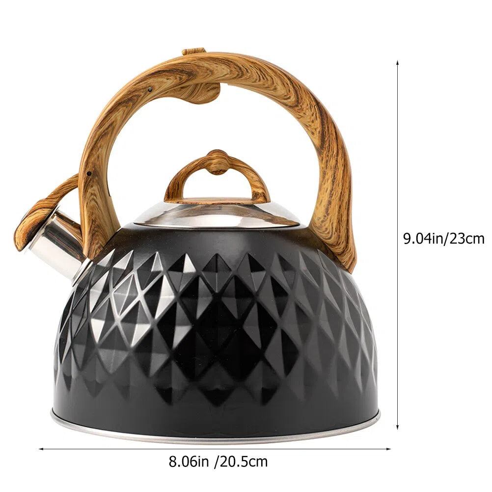 Chaleira em Aço Inox Geométrica Black - 3 Litros-Kasamô