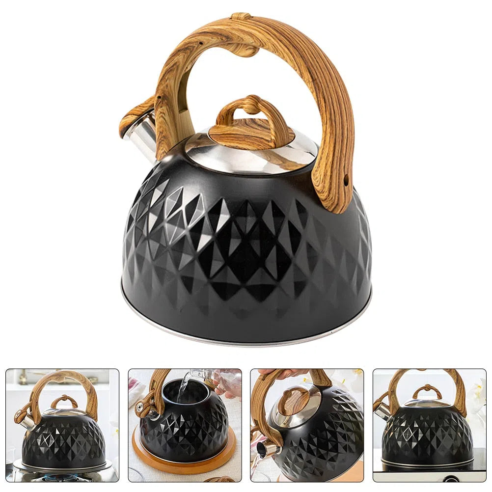 Chaleira em Aço Inox Geométrica Black - 3 Litros-Kasamô