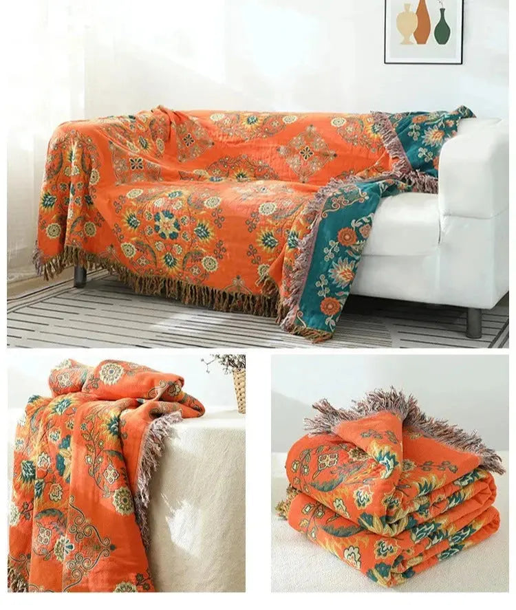 Cobertor de Algodão Boêmio Boho