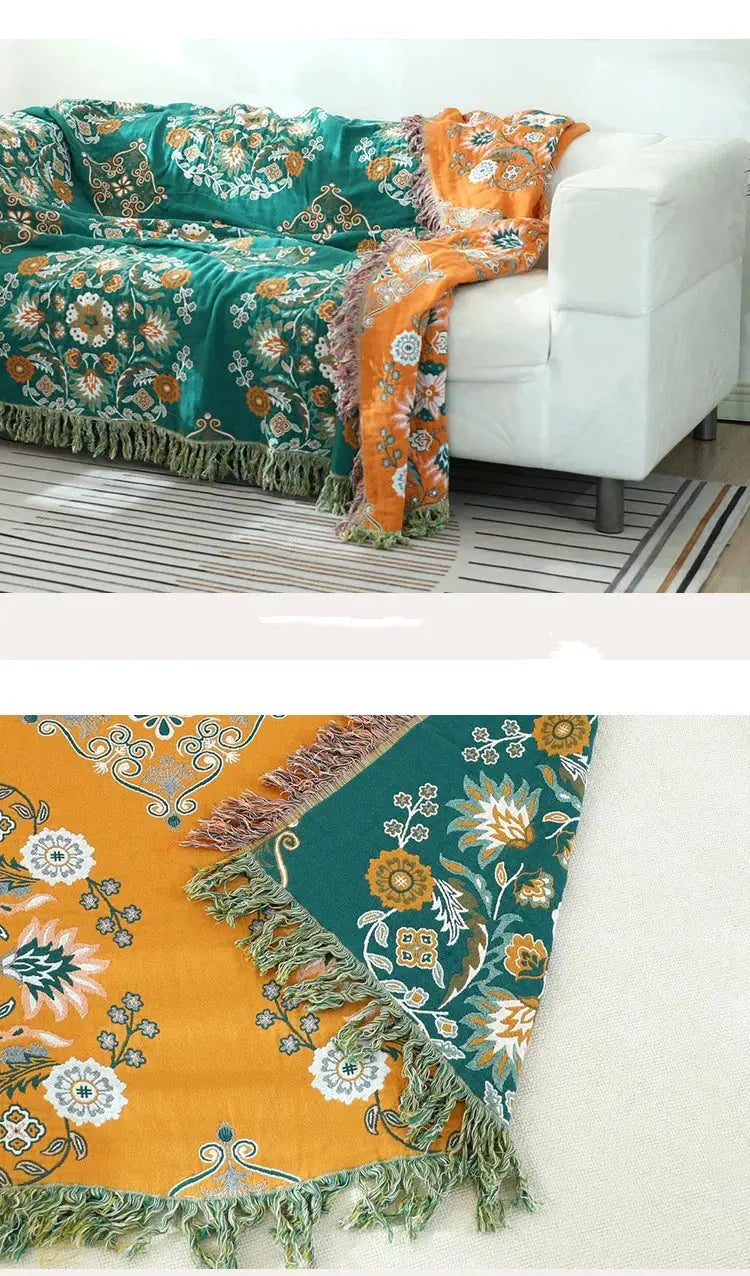 Cobertor de Algodão Boêmio Boho