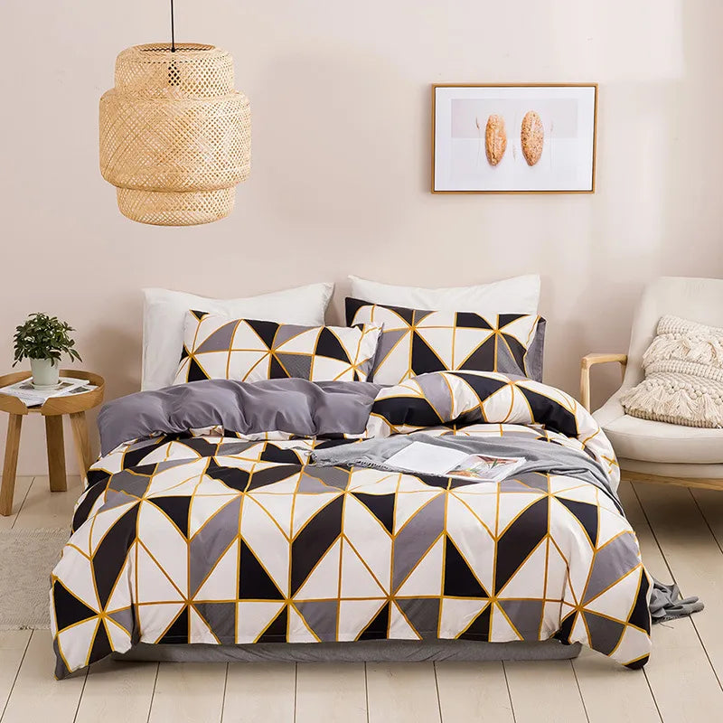 Conjunto De Cama Com Estampa Geométrica-Kasamô