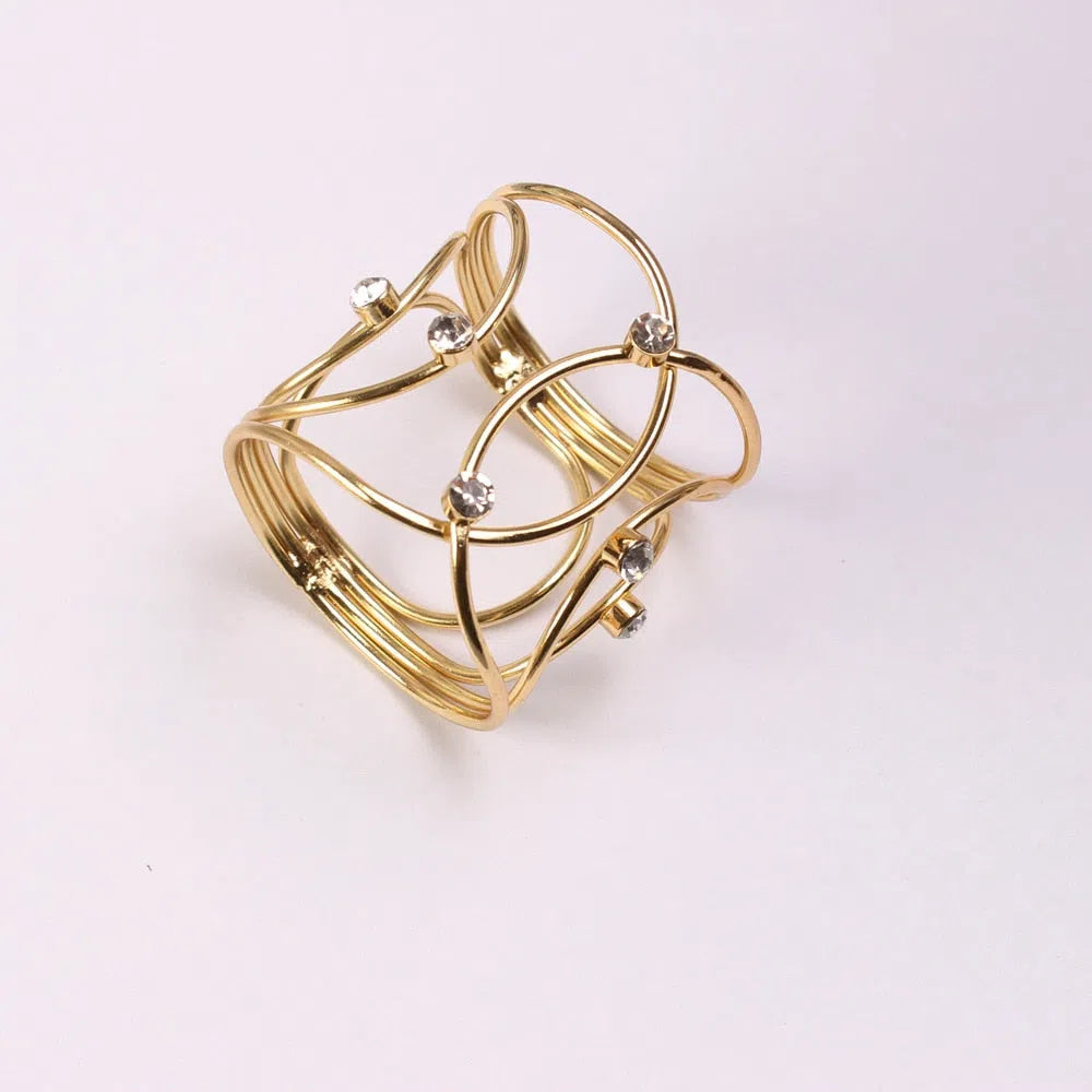 Conjunto Elo de Anéis para Guardanapo em Aço Inox - 6 Peças-Kasamô