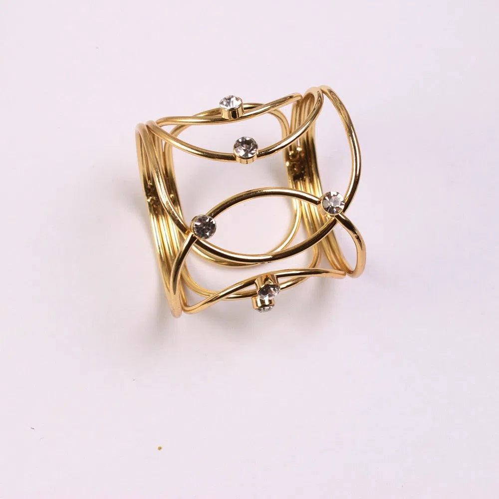 Conjunto Elo de Anéis para Guardanapo em Aço Inox - 6 Peças-Kasamô