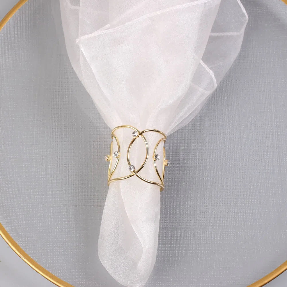 Conjunto Elo de Anéis para Guardanapo em Aço Inox - 6 Peças-Kasamô