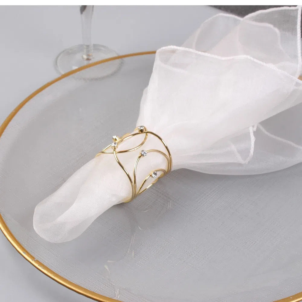 Conjunto Elo de Anéis para Guardanapo em Aço Inox - 6 Peças-Kasamô