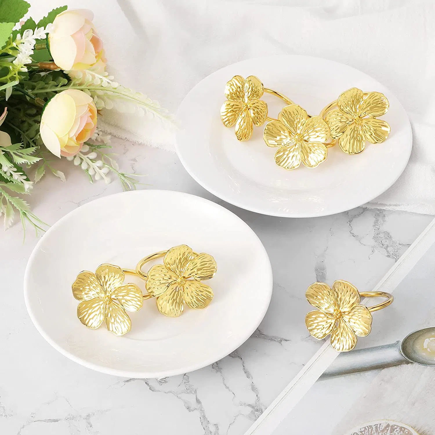 Conjunto Flor de Anéis para Guardanapo - 6 Peças-Kasamô