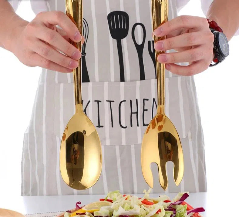 Conjunto Nobre de Talheres para Salada em Aço Inox-Kasamô