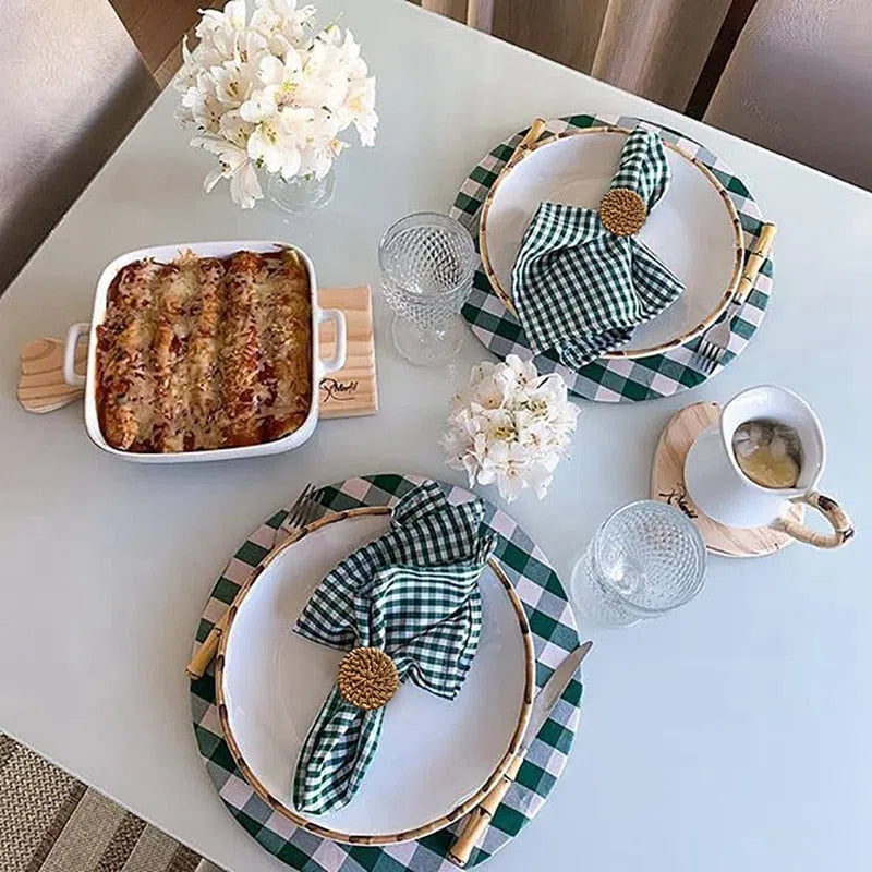 Conjunto Rattan de Anéis para Guardanapo - 6 Peças-Kasamô