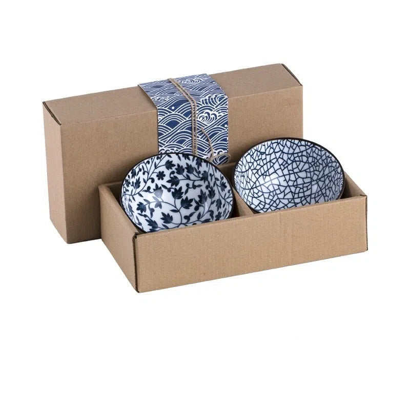 Conjunto de Bowl em Cerâmica Estilo Japonês-Kasamô