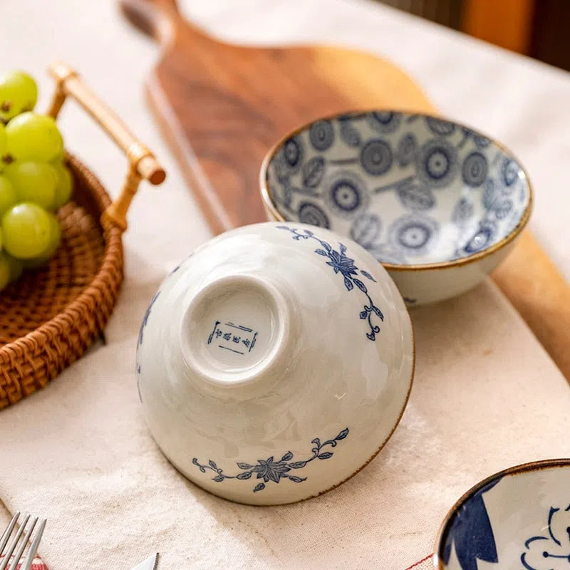 Conjunto de Bowl em Cerâmica Estilo Japonês-Kasamô