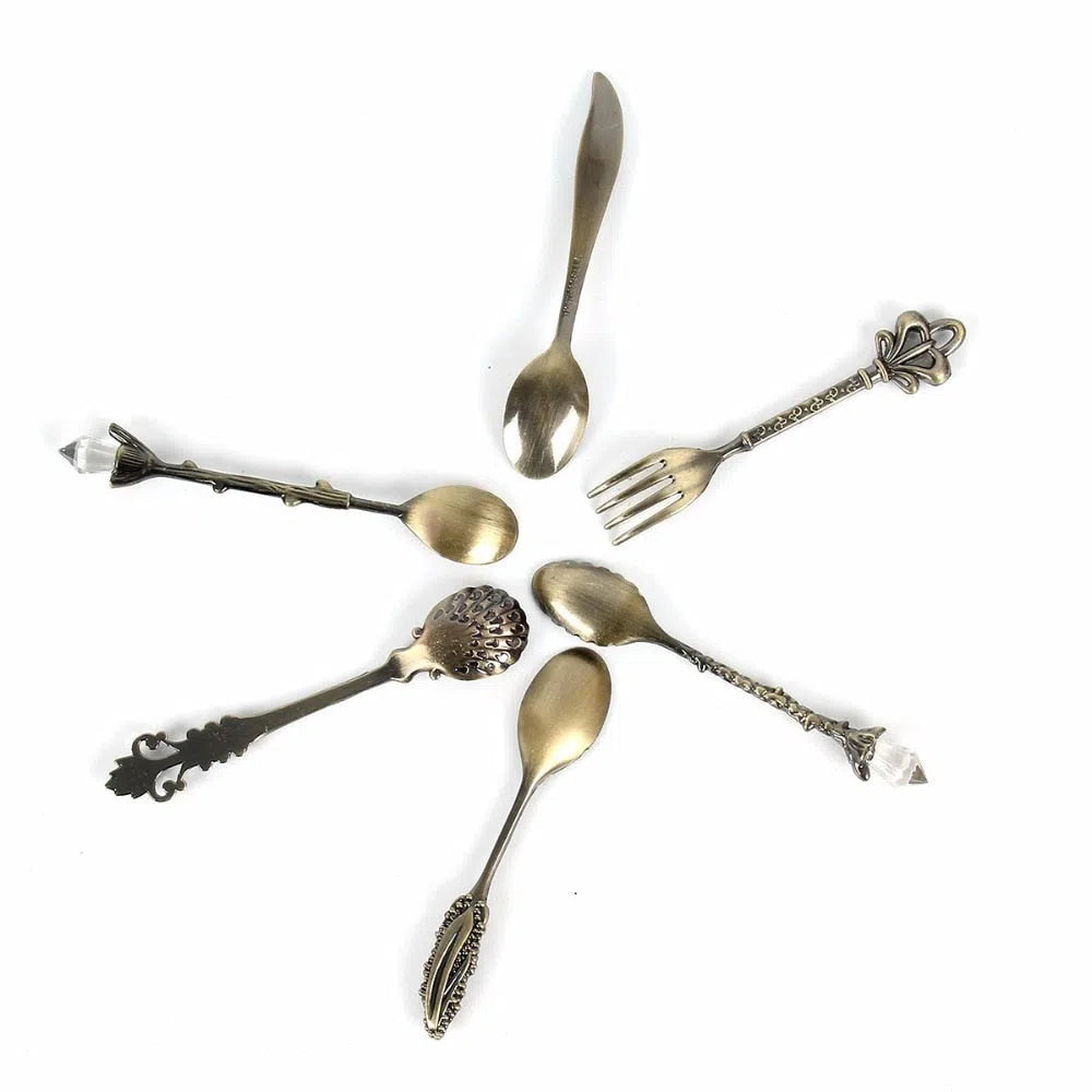 Conjunto de Colheres e Garfo Vintage - 6 Peças-Kasamô
