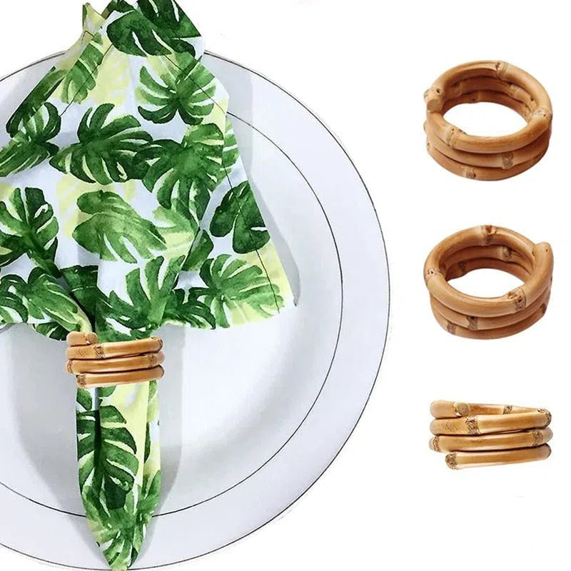 Conjunto de Porta Guardanapo em Bambu Natural - 4 Peças-Kasamô