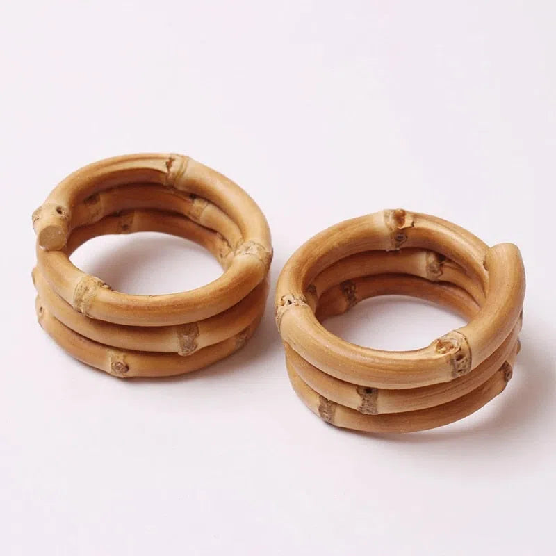 Conjunto de Porta Guardanapo em Bambu Natural - 4 Peças-Kasamô