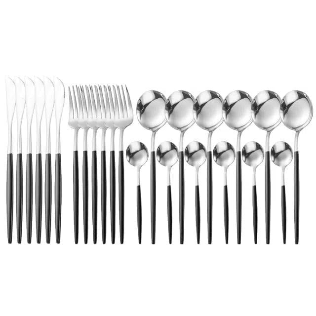 Conjunto de Talheres Luxo - 24 Peças-Kasamô
