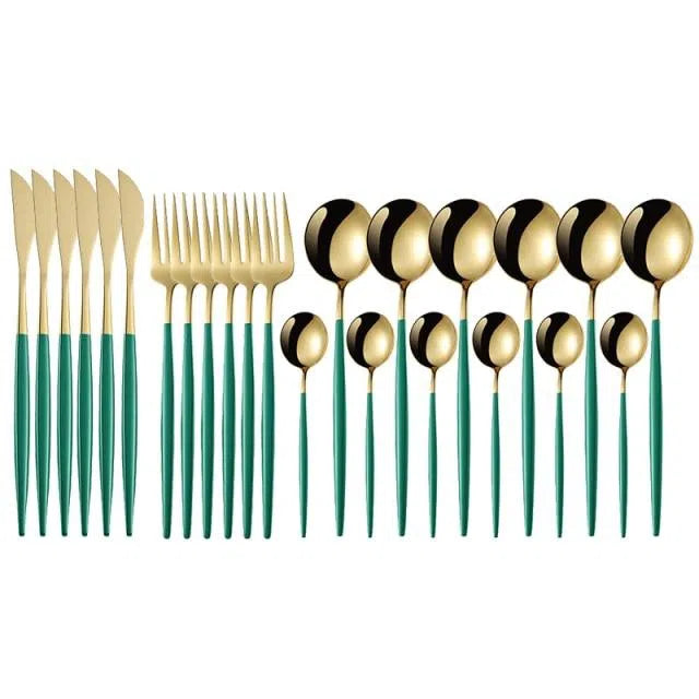 Conjunto de Talheres Luxo - 24 Peças-Kasamô