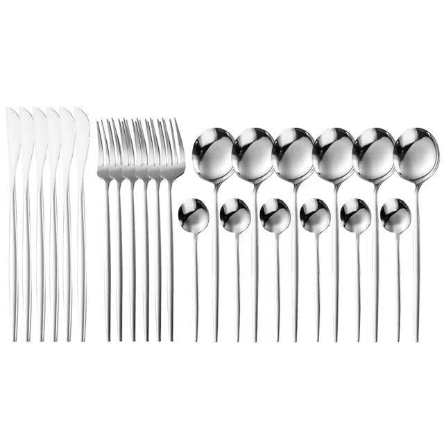 Conjunto de Talheres Luxo - 24 Peças-Kasamô