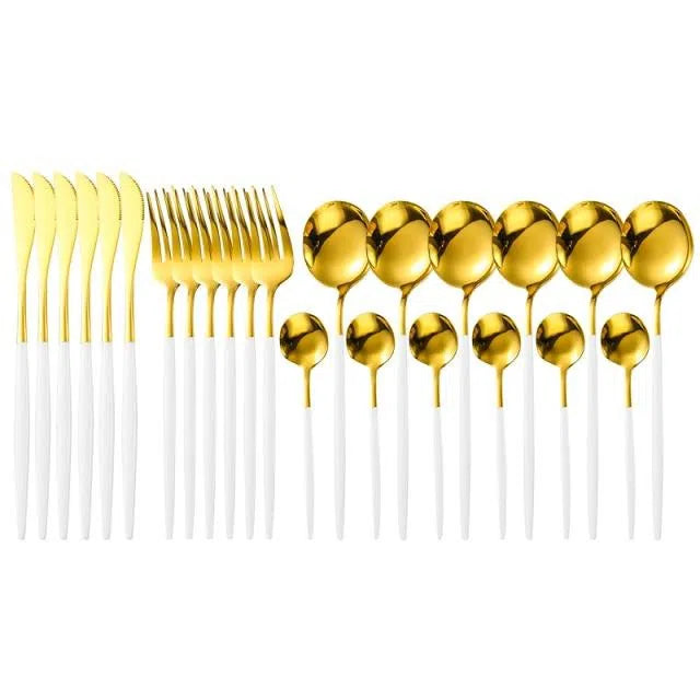 Conjunto de Talheres Luxo - 24 Peças-Kasamô