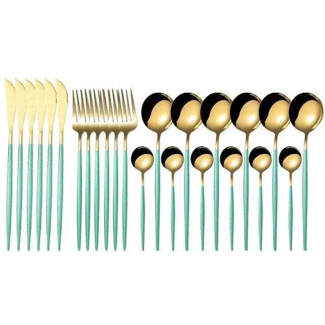 Conjunto de Talheres Luxo - 24 Peças-Kasamô