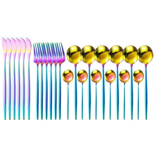 Conjunto de Talheres Luxo - 24 Peças-Kasamô