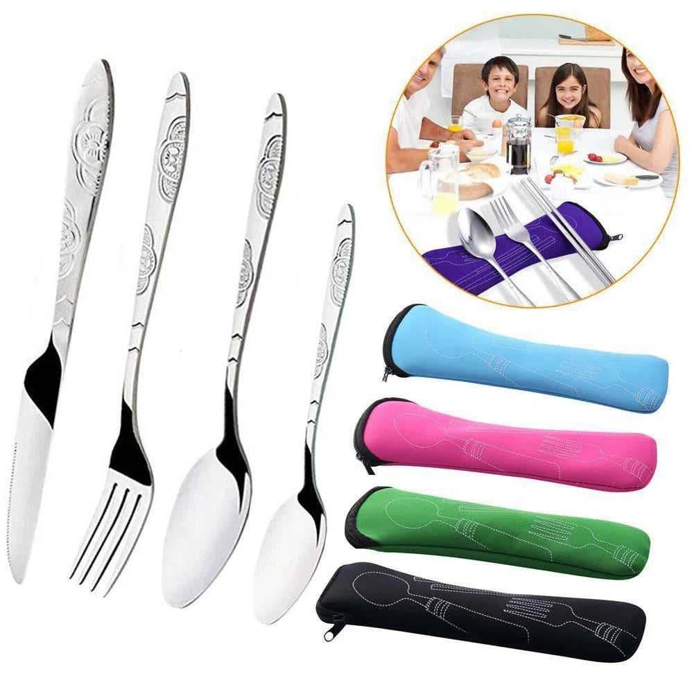 Conjunto de Talheres Portátil - 4 Peças-Kasamô