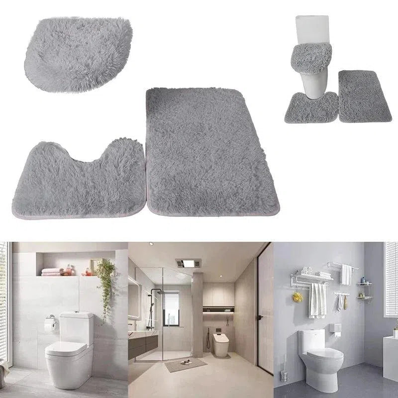 Conjunto de Tapetes 3 Peças Antiderrapantes de Microfibra Ultra Macio Kasamô-Kasamô