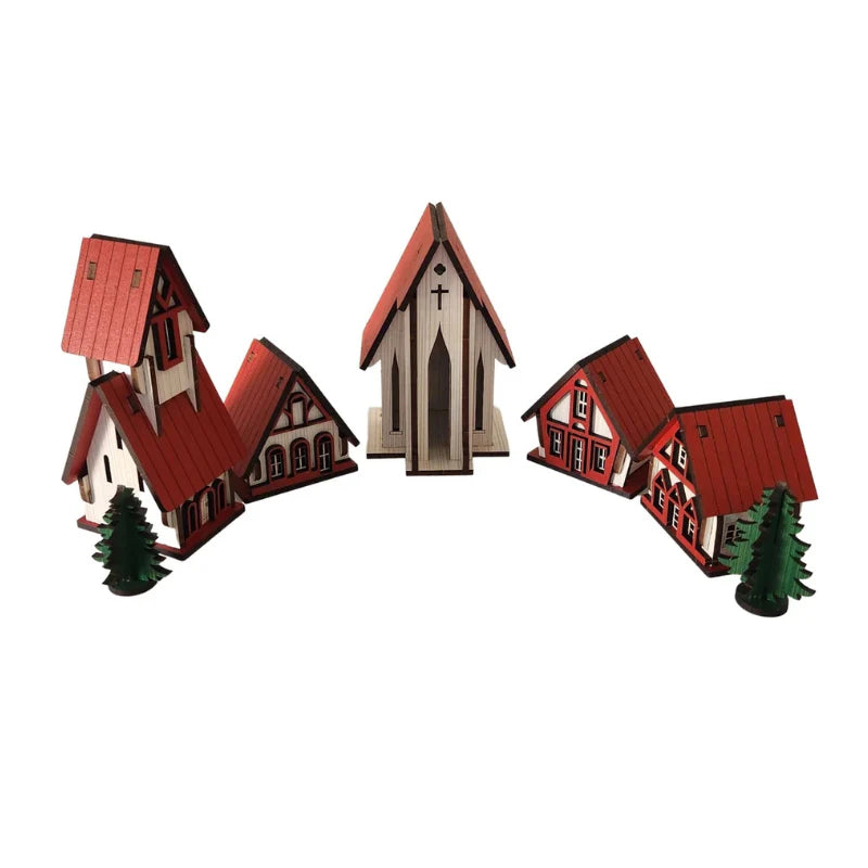 Decoração de Natal Vila de casas 5 peças Kasamô