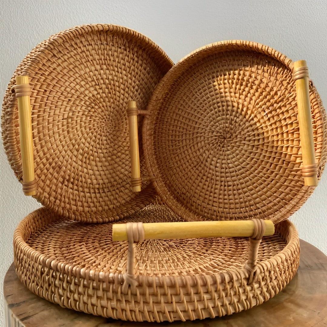 Bandeja Artesanal em Rattan Dhaka - Kasamô