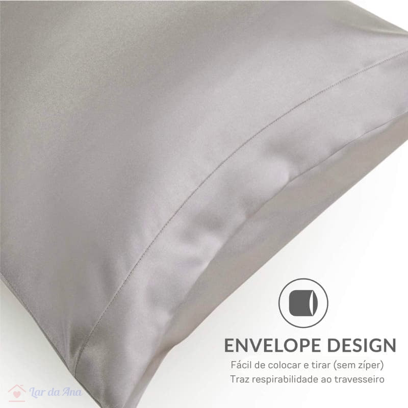 Kit Fronha de Cetim para Travesseiro - 2 Peças