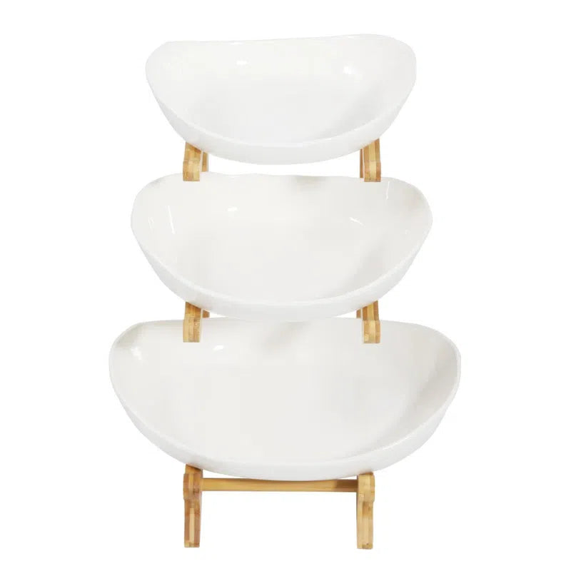 Fruteira de Mesa Moderna em Bambu 1 a 3 Andares-Kasamô