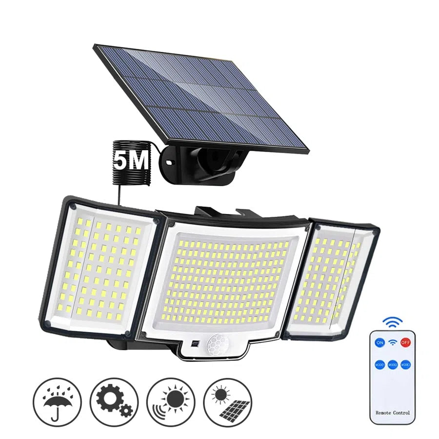 Holofote Solar LED 800W com 3 Cabeças - Tech Urbane-Kasamô