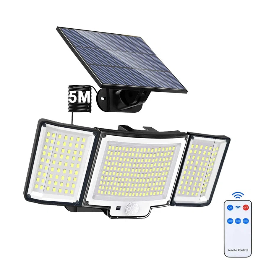 Holofote Solar LED 800W com 3 Cabeças - Tech Urbane-Kasamô