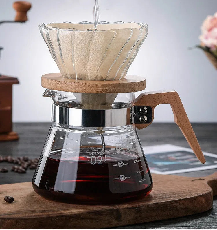 Jarra Cafeteira de Vidro com Detalhes em Bambu-Kasamô