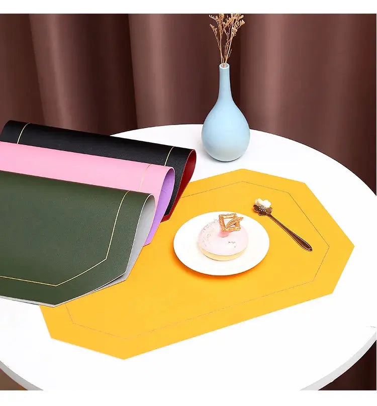 Jogo Americano de Couro Bicolor Frente e Verso