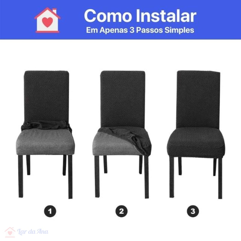 Kit Capas de Cadeira Semi Impermeável - Tecido Jacquard