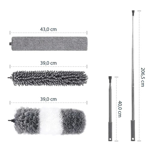 Kit Espanador Microfibra com Cabo Extensível-Kasamô