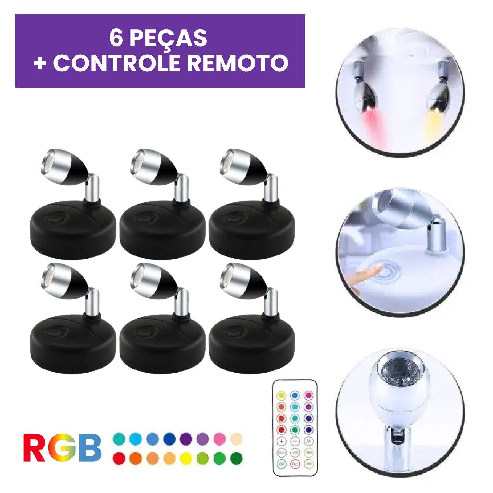 Kit Spots de Luz RGB Kasamô-Kasamô