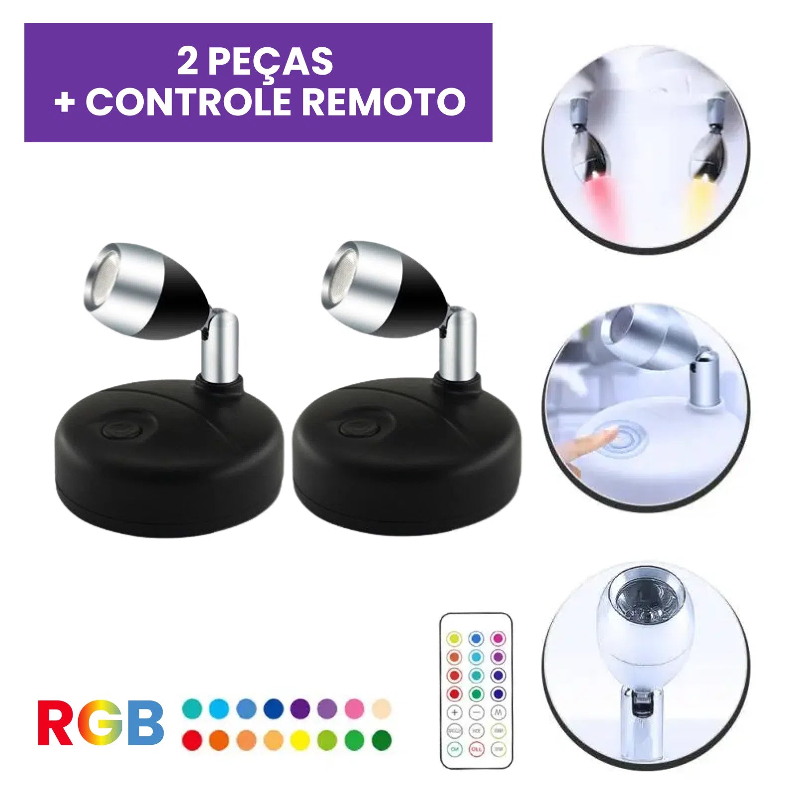 Kit Spots de Luz RGB Kasamô-Kasamô