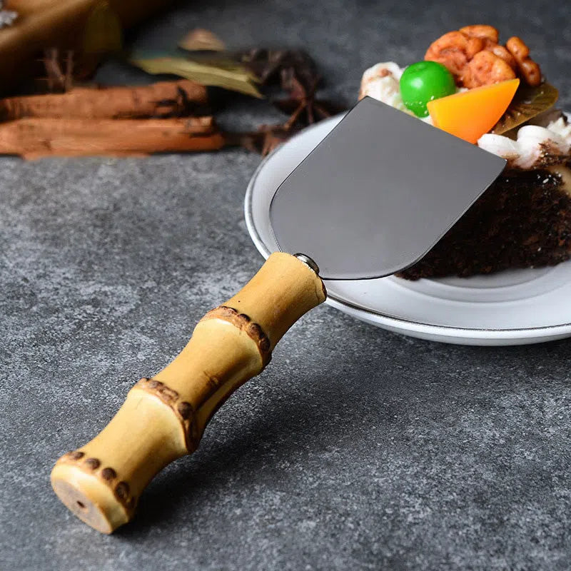 Kit de Cortador para Queijos em Aço Inox e Cabo em Bambu - 04 Peças-Kasamô