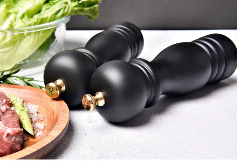 Kit de Moedores de Sal e Pimenta em Madeira Maciça BILL.F - 2 Peças-Kasamô