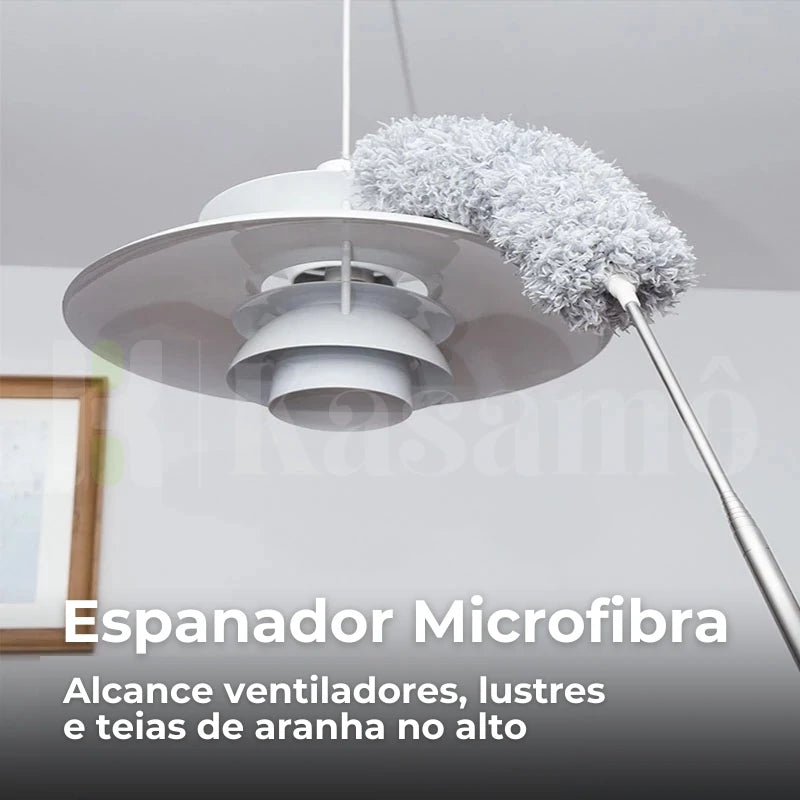 Kit Espanador Microfibra com Cabo Extensível Kasaclean