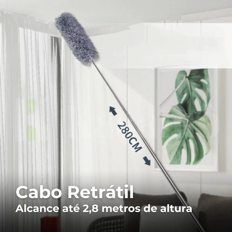 Kit Espanador Microfibra com Cabo Extensível Kasaclean