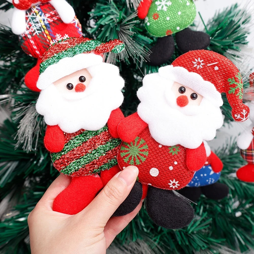 Kit com 12 Enfeites de Bonecos Natalinos – Papai Noel, Rena e Boneco de Neve Kasamô